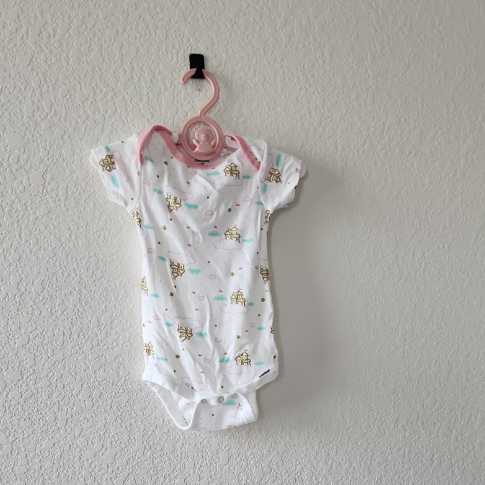 Gerber Pink and White Bodysuit Soft Cotton One Piece